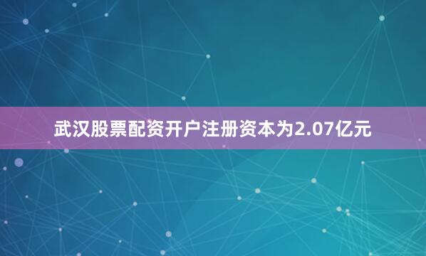 武汉股票配资开户注册资本为2.07亿元